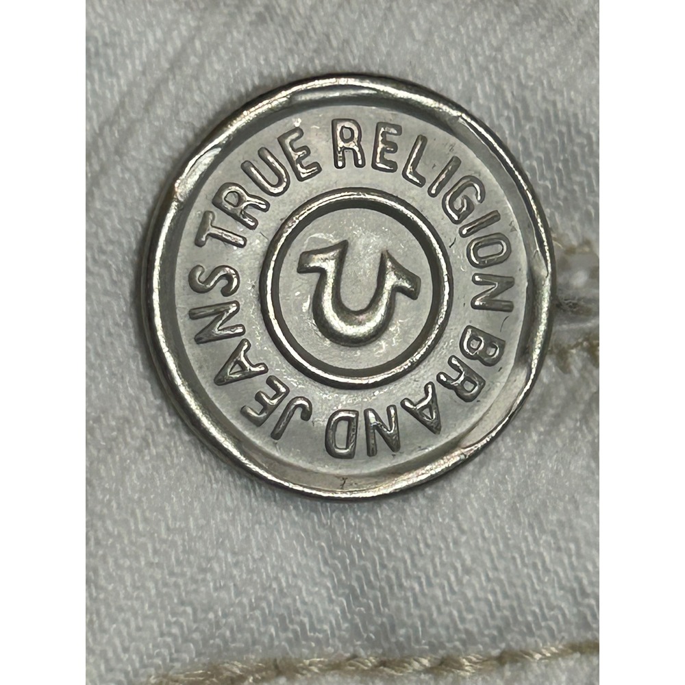 True Religion Rocco Relaxed Skinny Jeans White Renegade SN Mens 33 Stretch Denim - Picture 12 of 15